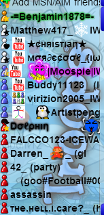 My glitched friendslist