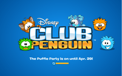 Loading screen for Puffle Party 2014