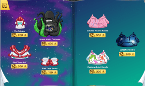 Click the Space Squid's mouth for the Squidward Costume.