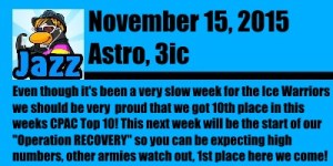 Ice Warriors Message 15 nov